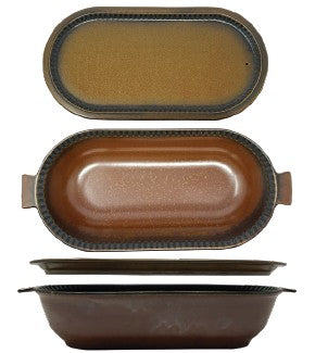 Pompei - Oval Plate with handles and lid cm.27x14x7 - 06166305