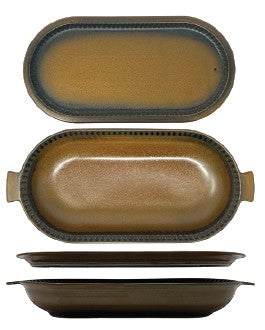 Pompei - Oval Plate with handles and lid cm.27x14x4.5 - 06166306