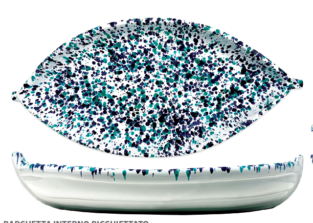 Speciali - Large Dotted Boat Shaped Plate cm.47x23.5 - 06171087